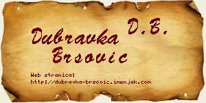 Dubravka Bršović vizit kartica